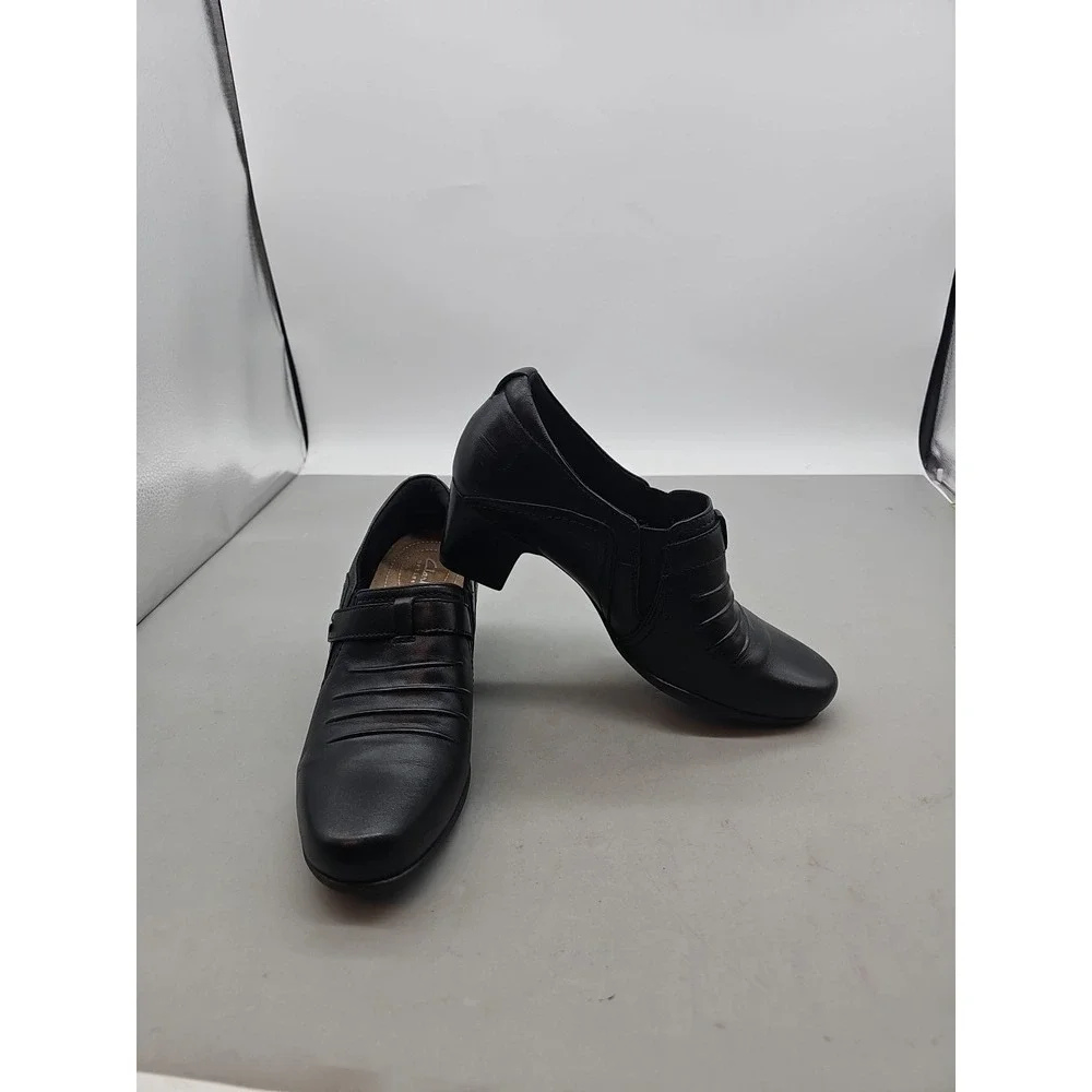 Womens‎ Clarks Rosalyn Nicole Black 7.5 D  Comfort Bootie  Block Heel
